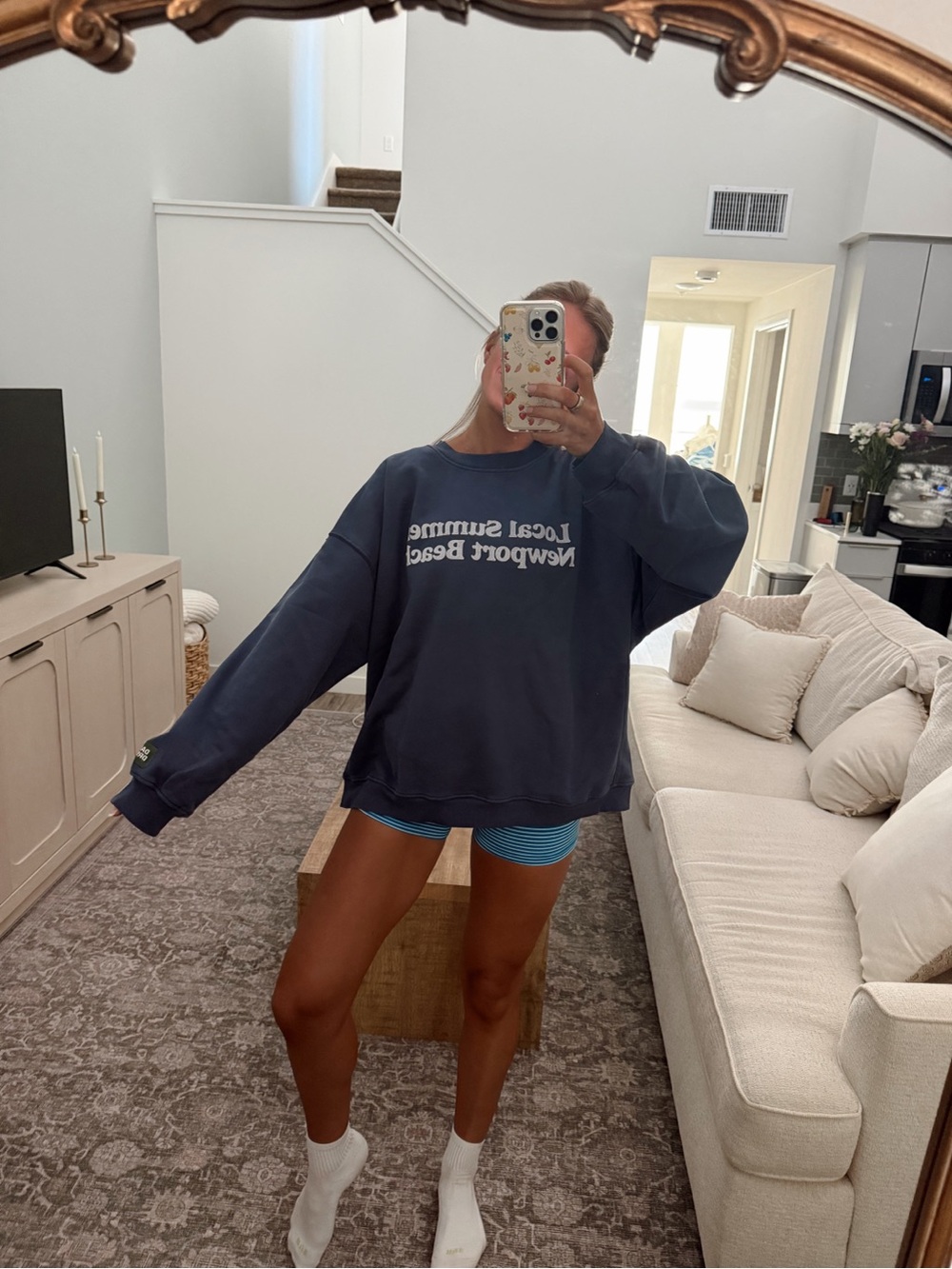 Daily Drills Navy Crewneck Sweatshirt with 'Local Summer Newport Beach' Print - Picture 2 of 2